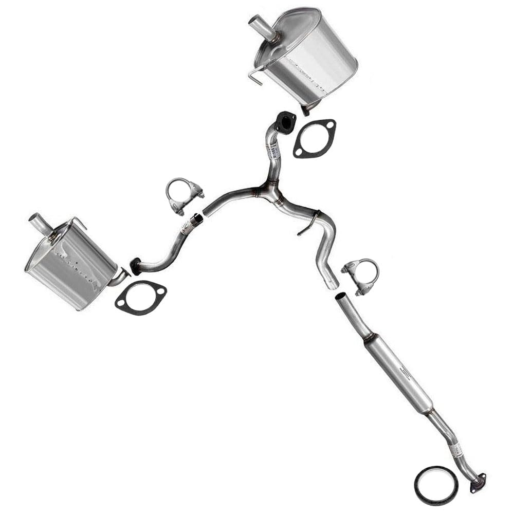 Northeastern Exhaust | Stainless Steel Resonator Y-Pipe & Pair of Muffler Exhaust System Kit Compatible for Subaru Outback 2006-2009 2.5L | Free Gaskets and Clamps Included