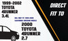 1999-2002 Toyota 4Runner 2.7L 3.4L Exhaust Catalytic Converter - Rear