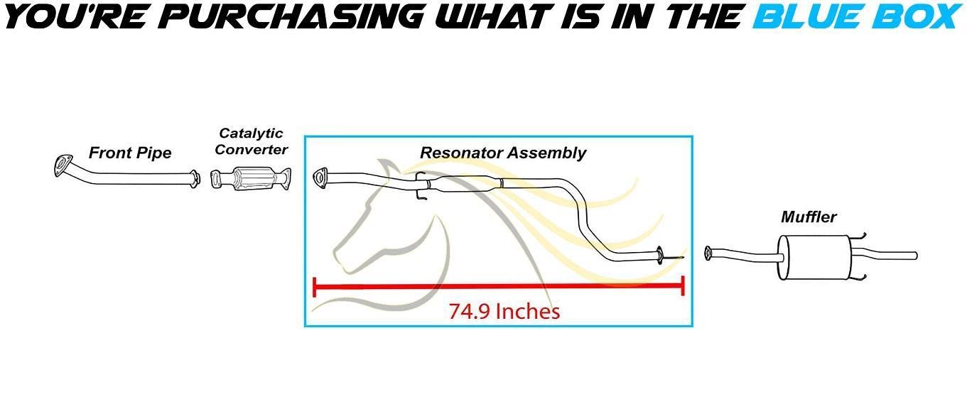 1992-1995 Honda Civic 1.5L 1.6L Exhaust Resonator Pipe Assembly