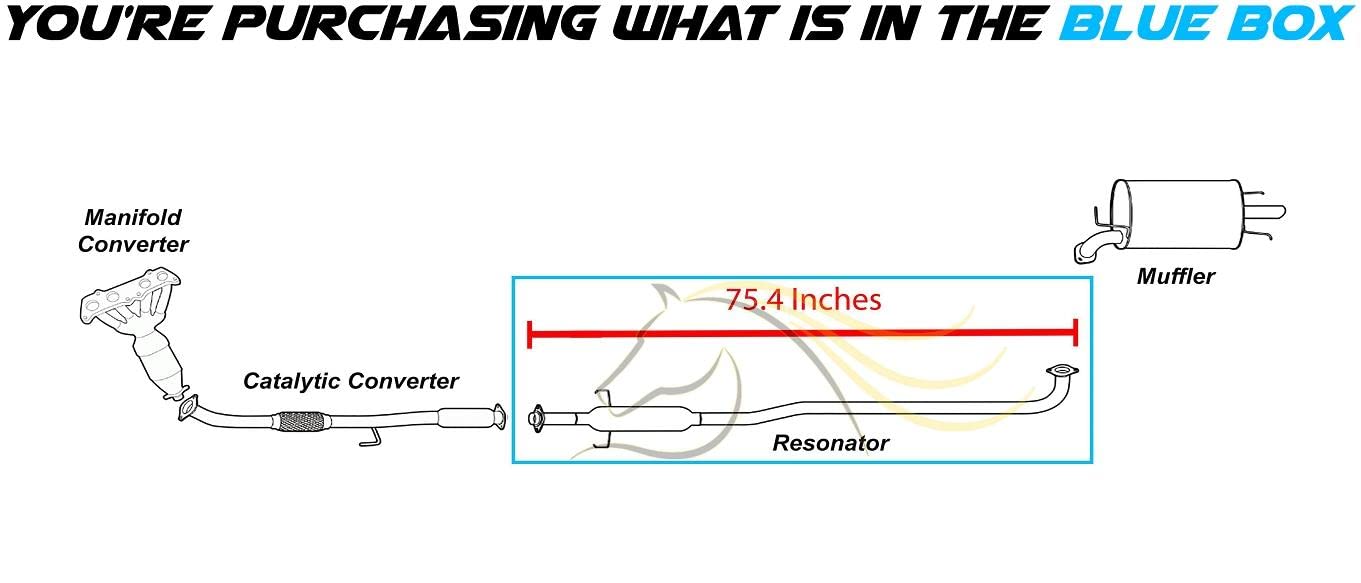 Exhaust Resonator Pipe for 1998-2002 Chevrolet Prizm and Toyota Corolla 1.8L