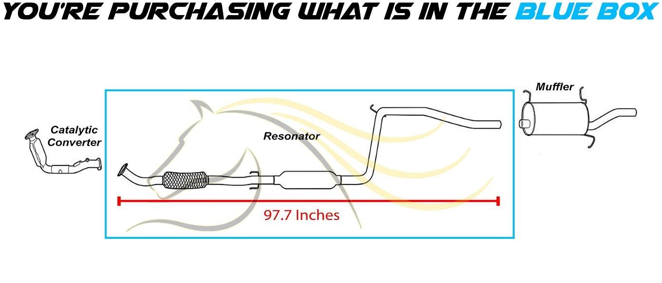 Exhaust Resonator Pipe for 1997-2003 Ford Escort and 1997-1999 Mercury Tracer 2.0L