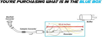 Northeastern Exhaust | Stainless Steel Exhaust System Resonator Pipe Compatible for Toyota Camry 1994-1996 2.2L | Free Clamp and Gaskets