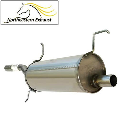 Northeastern Exhaust | Stainless Steel Resonator and Muffler Exhaust System Kit Compatible for Ford Escort 1997-2003 2.0L | Mercury Tracer 1997-1999 2.0L |Free Gasket and Clamps and Hangers and Bots & Nuts Included