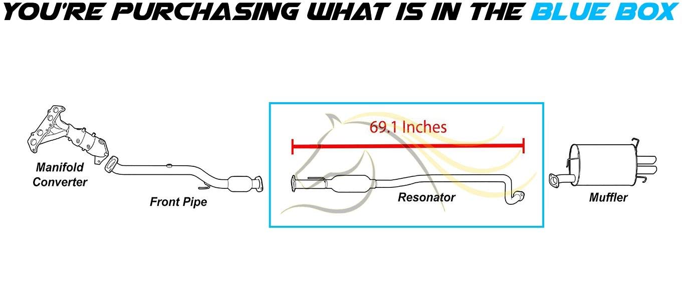 Exhaust Resonator Pipe for 2001-2002 Acura MDX | 2003-2004 Honda Pilot | 3.5L