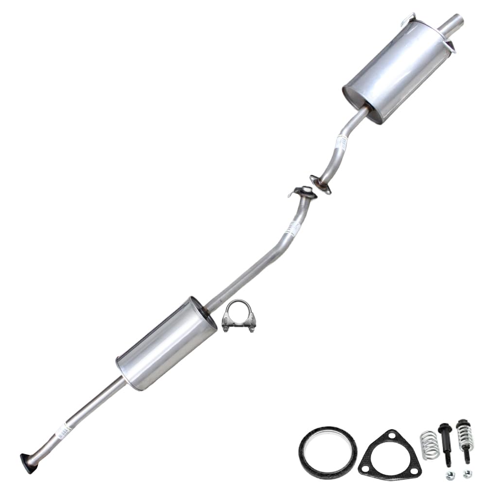 Northeastern Exhaust | Stainless Steel Resonator Pipe & Muffler Exhaust System Kit Compatible for Honda CR-V 2007-2009 2.4L | Free Gaskets, Clamp and Spring Bolt Kit Included | Automotive Replacement Part