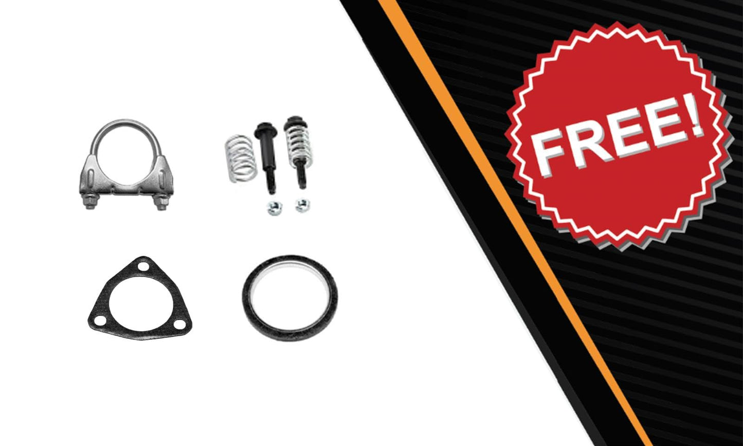 Northeastern Exhaust | Stainless Steel Resonator Pipe & Muffler Exhaust System Kit Compatible for Honda CR-V 2007-2009 2.4L | Free Gaskets, Clamp and Spring Bolt Kit Included | Automotive Replacement Part