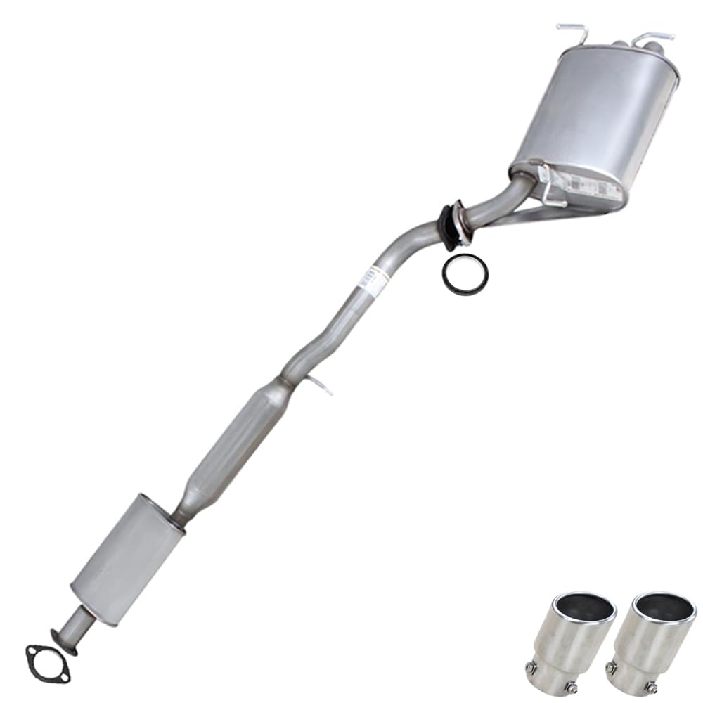 Northeastern Exhaust | Stainless Steel Resonator, Muffler Exhaust System Kit Compatible for Infiniti G35 2003-2004 3.5L | Sedan RWD | Free Gaskets and Tips Included