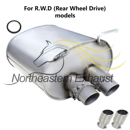 Northeastern Exhaust | Stainless Steel Resonator, Muffler Exhaust System Kit Compatible for Infiniti G35 2003-2004 3.5L | Sedan RWD | Free Gaskets and Tips Included