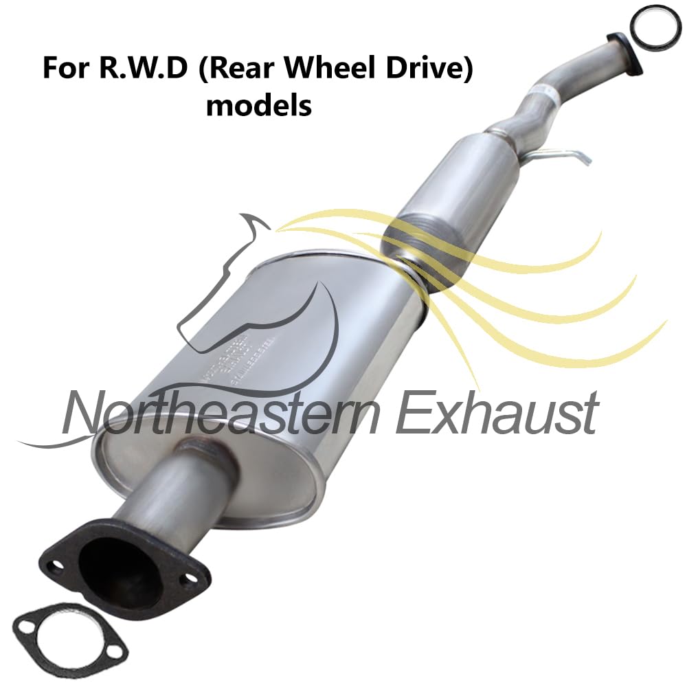 Northeastern Exhaust | Stainless Steel Resonator, Muffler Exhaust System Kit Compatible for Infiniti G35 2003-2004 3.5L | Sedan RWD | Free Gaskets and Tips Included