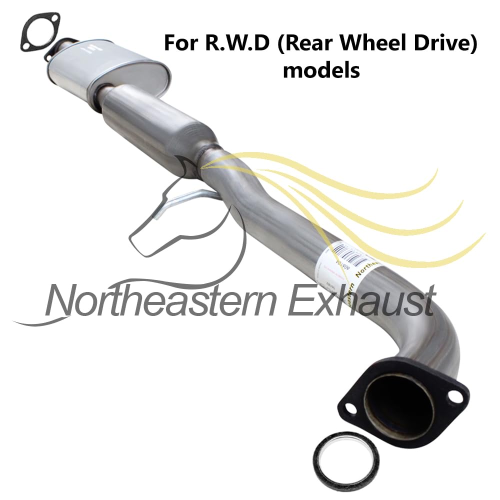 Northeastern Exhaust | Stainless Steel Resonator, Muffler Exhaust System Kit Compatible for Infiniti G35 2003-2004 3.5L | Sedan RWD | Free Gaskets and Tips Included