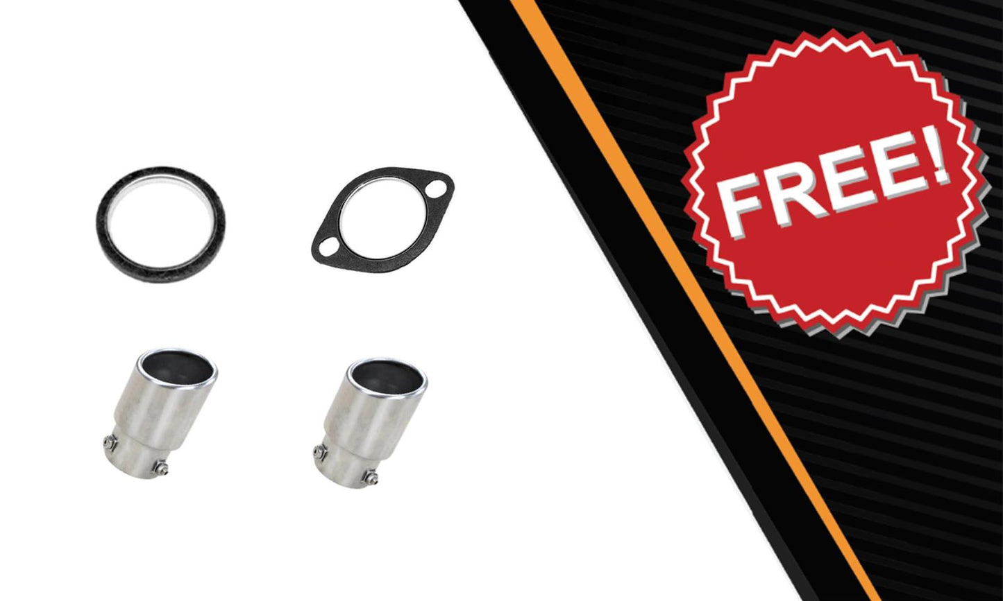 Northeastern Exhaust | Stainless Steel Resonator, Muffler Exhaust System Kit Compatible for Infiniti G35 2003-2004 3.5L | Sedan RWD | Free Gaskets and Tips Included