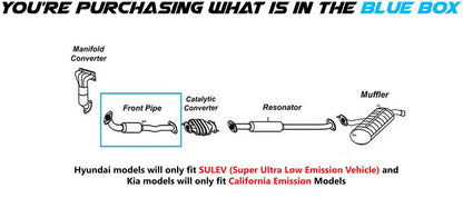 Front Exhaust Pipe for 2011-2013 Hyundai Tucson 2.0L | 2010-2013 Tucson 2.4L | 2011-2016 Kia Sportage 2.4L | Hyundai - For SULEV | Kia - For California Emission