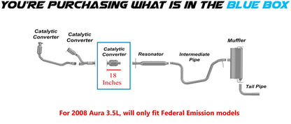 Rear Catalytic Converter for 2007-2009 Aura | 2008-2012 Malibu | 2007-2010 Pontiac G6 | 3.5L 3.6L