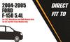 2004-2005 Ford F-150 5.4L Complete Exhaust System Kit with Catalytic Converters | For RWD