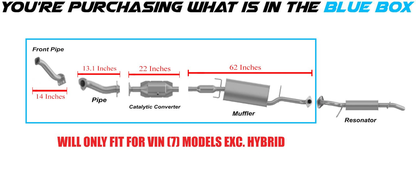 Exhaust Pipes, Catalytic and Muffler for 2009-2012 Escape | 2009-2011 Tribute and Mariner | 2.5L