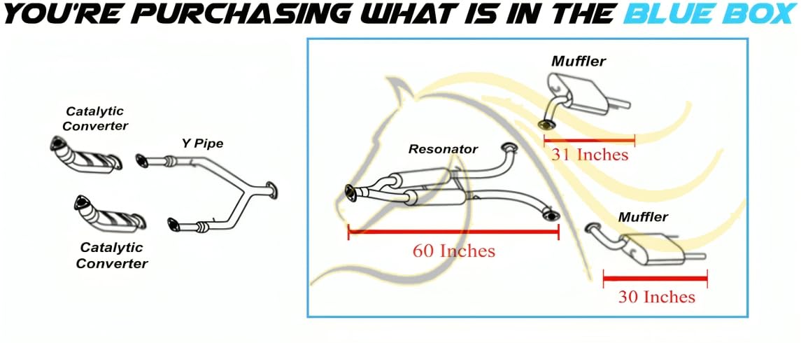 Resonator and Pair of Mufflers for 2011-2013 Infiniti M37 3.7L and M56 5.6L | 2014-2015 Q70 5.6L