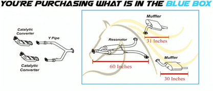 Resonator and Pair of Mufflers for 2011-2013 Infiniti M37 3.7L and M56 5.6L | 2014-2015 Q70 5.6L