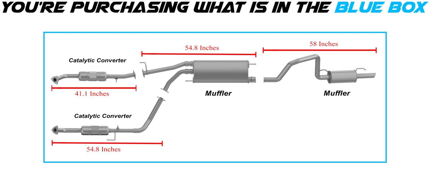 2001-2004 Toyota Sequoia 4.7L Complete Exhaust System Kit with Catalytic