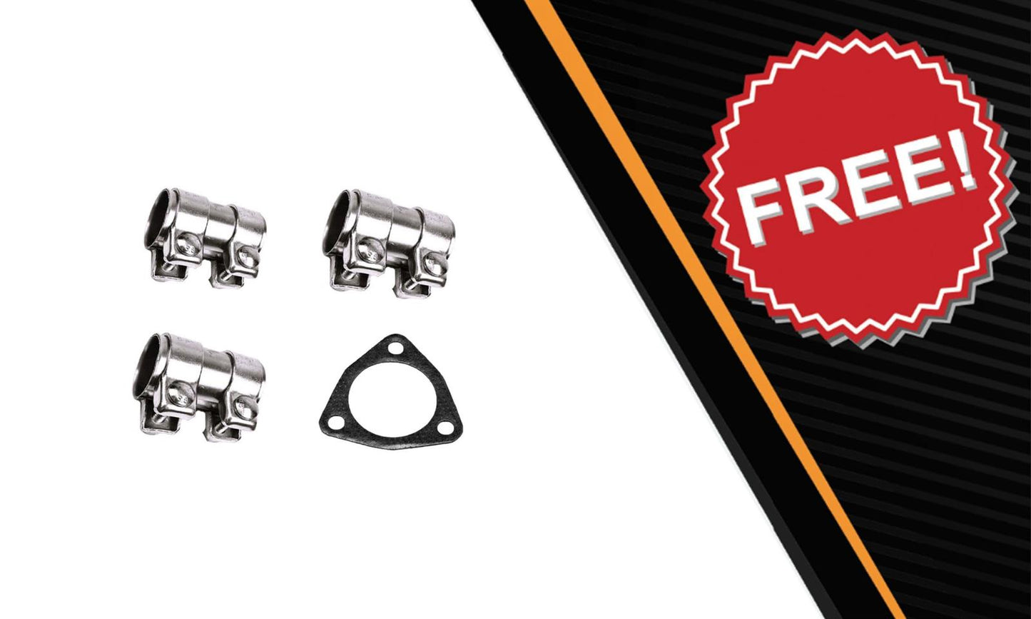 Northeastern Exhaust | Stainless Steel - Front Flex Pipe & Resonator Pipe Exhaust System Kit Compatible for 2005-2009 Audi A4 Quatro 2.0L| Free Gaskets and Sleeve Included | Automotive Replacement Part