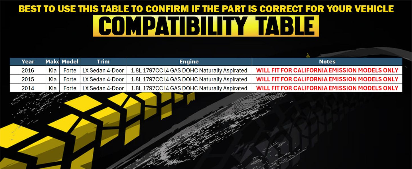 2014-2016 Kia Forte 1.8L Front Exhaust Flex Pipe