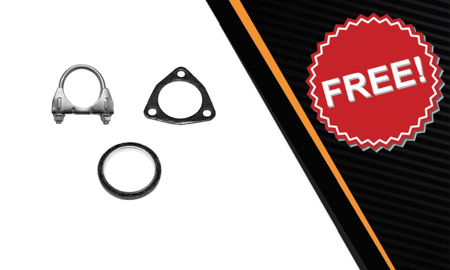 Northeastern Exhaust | Stainless Steel Resonator Pipe Exhaust Compatible for Honda Fit 2009-2013 1.5L Automotive Replacement Part | Include Free Gaskets and Clamp