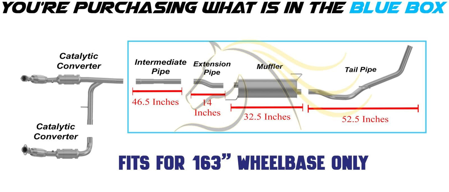 2004-2008 Ford F-150 4.6L Cat back Exhaust System Kit - 163" WB