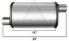 Universal Performance Muffler 2.5" Inch Inlet x 2.5" Inch Outlet x 24" Inch Long