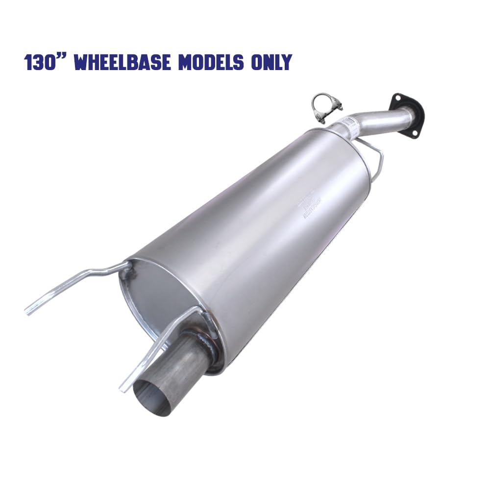 Northesatern Exhaust | Stainless Steel Exhaust Muffler Resonator Tailpipe Assembly Compatible for 2017-2019 Ford Transit-350 3.7L | Will only fit for 130 WheelBase | Free Clamps Included
