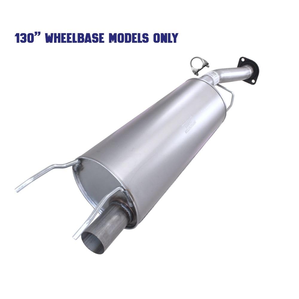 Northesatern Exhaust | Stainless Steel Exhaust Muffler Resonator Tailpipe Assembly Compatible for 2017-2019 Ford Transit-250 3.7L | Will only fit for 130 WheelBase | Free Clamps Included