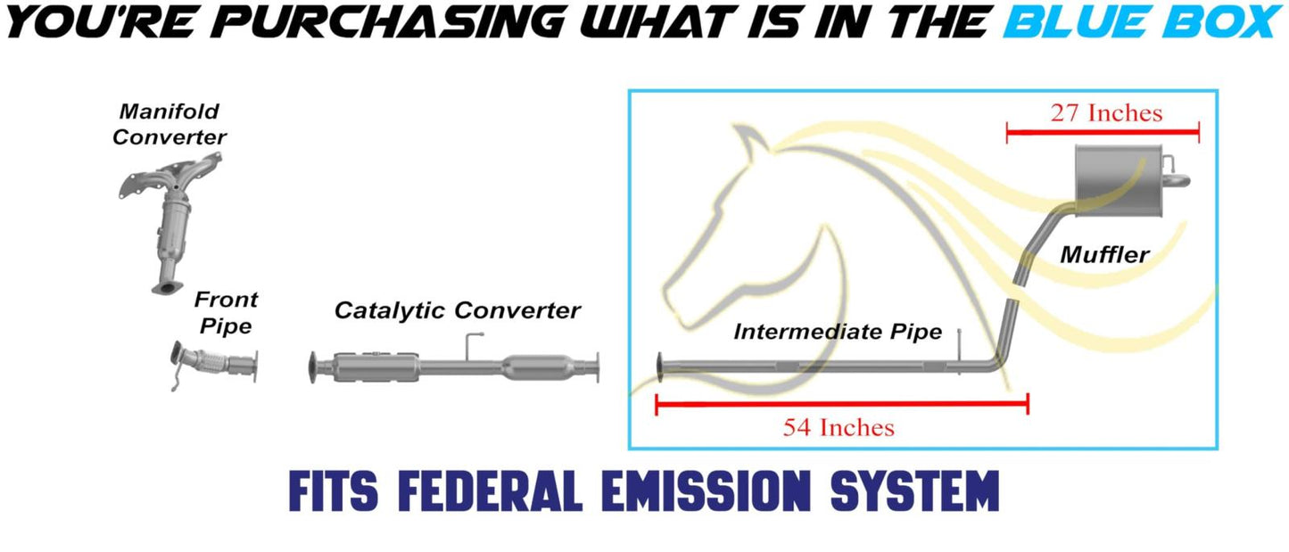 2011-2014 Hyundai Sonata 2.0L 2.4L Exhaust Pipe and Muffler
