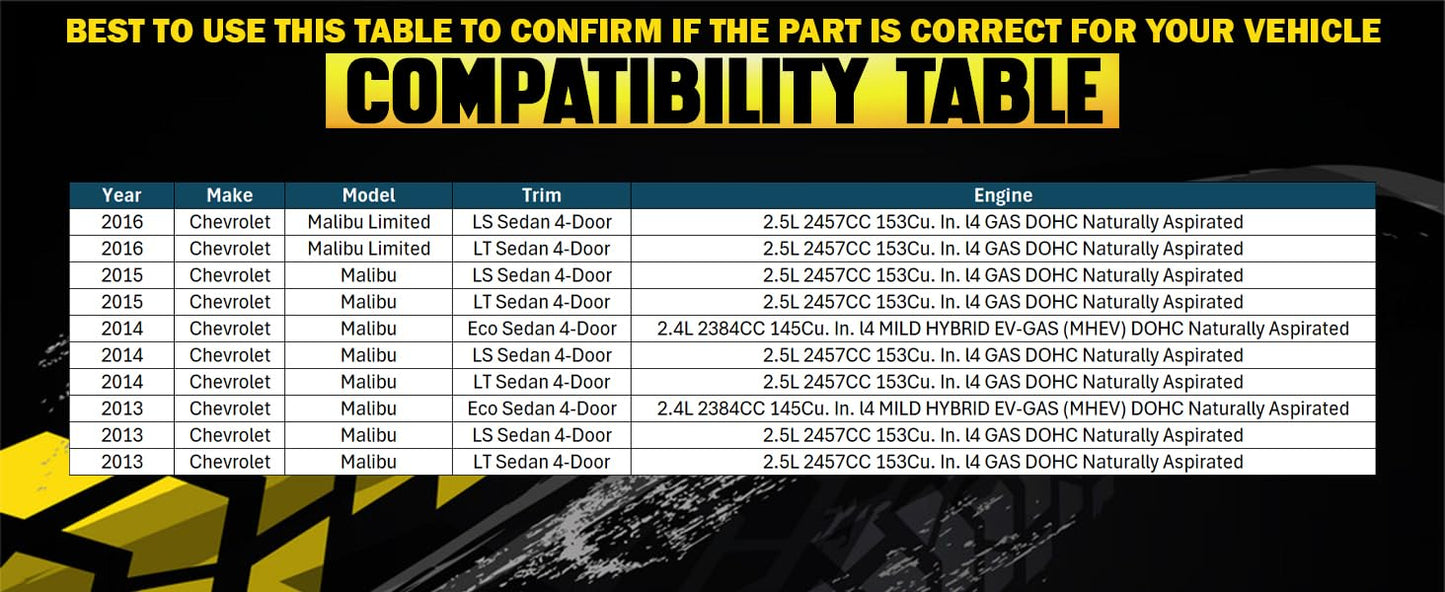 Resonator Pipe Assembly for 2016 Malibu Limited 2.5L | Malibu 2013-2014 2.4L & 2013-2015 2.5L