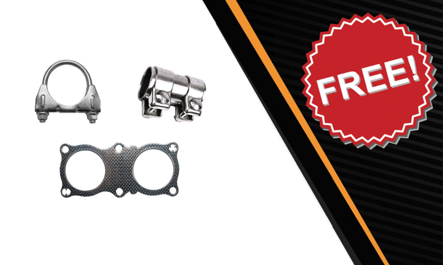 Northeastern Exhaust | Stainless Steel Exhaust Resonator Pipe Compatible for Volvo V70 2008-2010 3.2L | Automotive Replacement Part | Free Clamp, Gasket, and Sleeve included