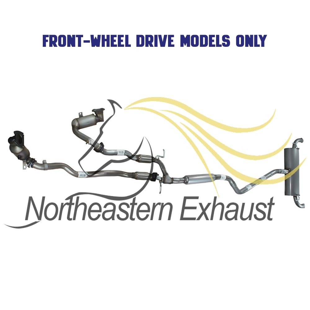 Northeastern Exhaust | Stainless Steel EPA-Approved Catalytic, Resonator, Muffler Exhaust System Kit Compatible for 2015-2017 Jeep Cherokee 3.2L FWD | Free Clamps and Gaskets Included