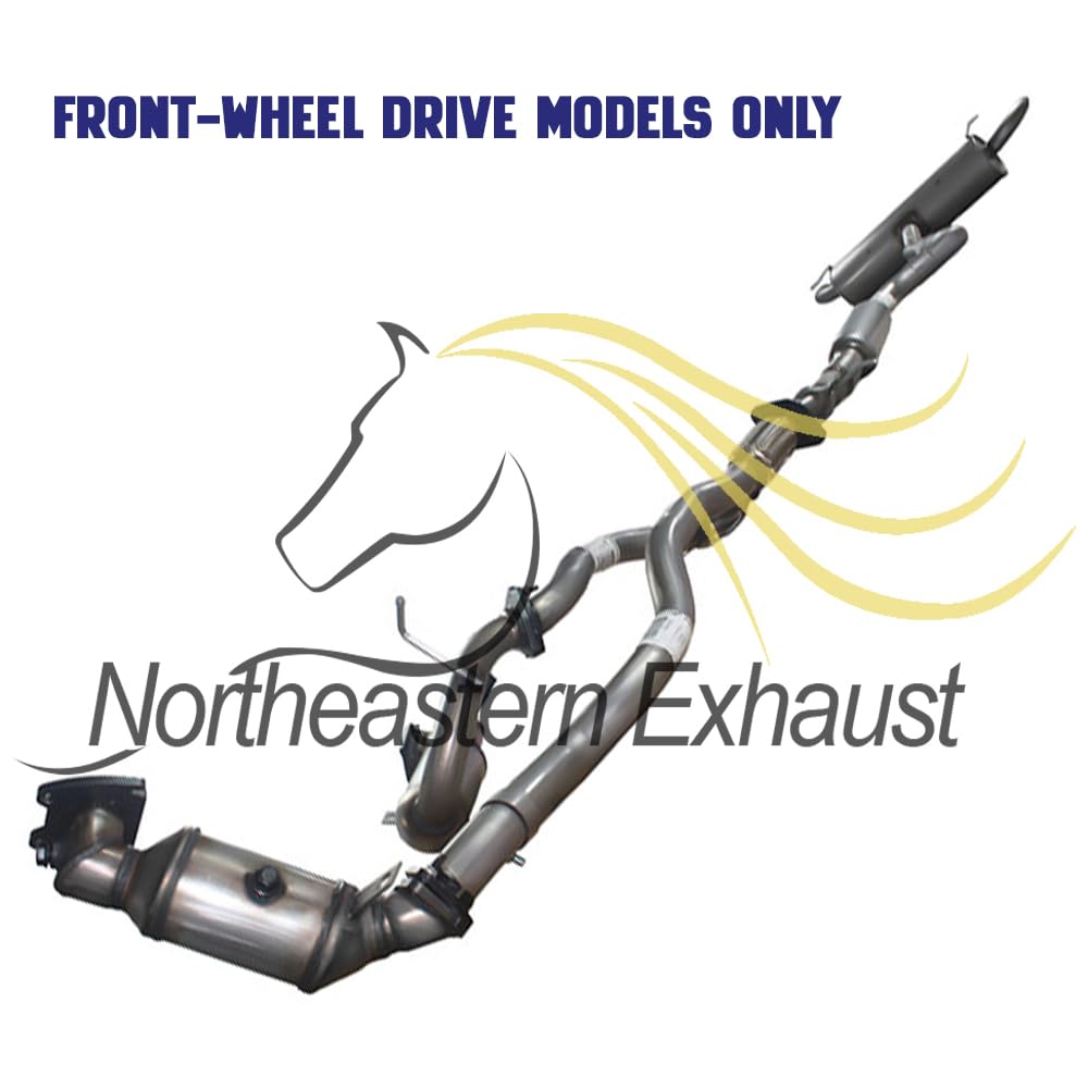 Northeastern Exhaust | Stainless Steel EPA-Approved Catalytic, Resonator, Muffler Exhaust System Kit Compatible for 2015-2017 Jeep Cherokee 3.2L FWD | Free Clamps and Gaskets Included