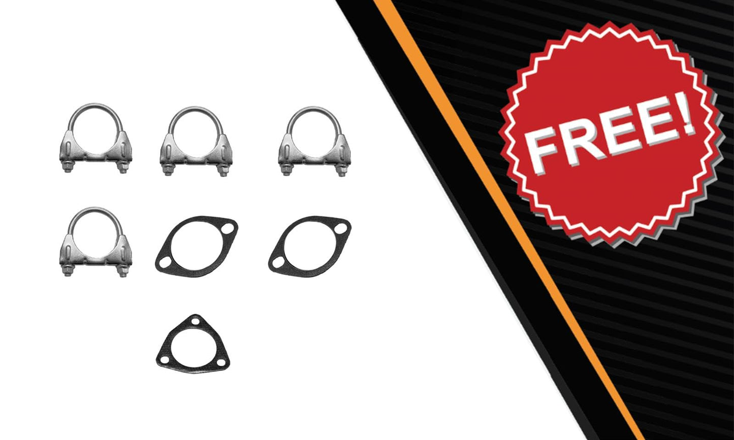 Northeastern Exhaust | Stainless Steel EPA-Approved Catalytic, Resonator, Muffler Exhaust System Kit Compatible for 2015-2017 Jeep Cherokee 3.2L FWD | Free Clamps and Gaskets Included
