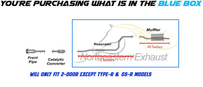 Exhaust Resonator and Muffler for 1994-2001 Acura Integra 1.8L | For 2-Door Except Type-R & GS-R Models