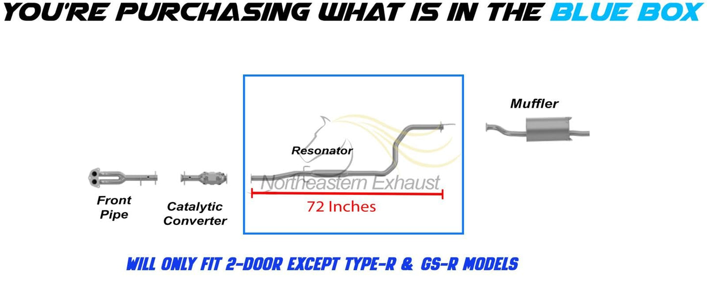 Exhaust Resonator Pipe for 1994-2001 Acura Integra 1.8L | For 2-Door Except Type-R & GS-R Models