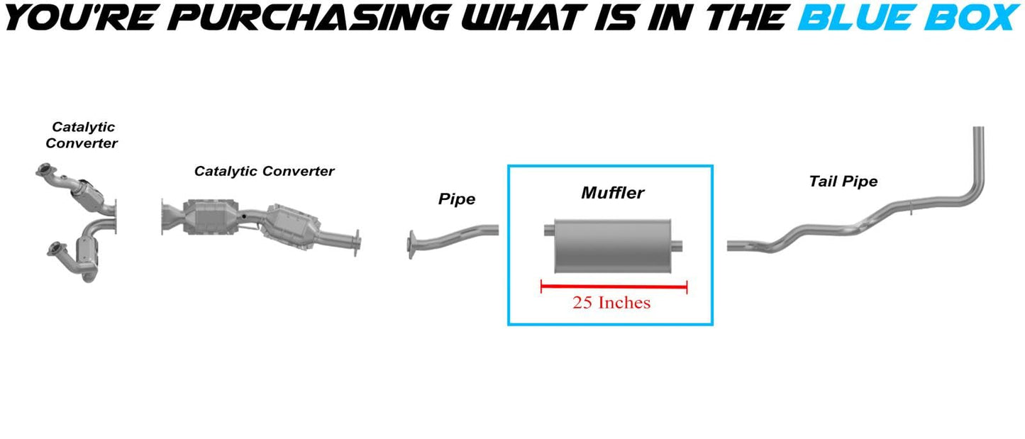 Exhaust Muffler for 2001-2004 Mazda B2300 2.3L | 1998-2003 B2500 2.5L | 1998-2003 B3000 3.0L | 1998-2003 B4000 4.0L