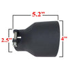 Stainless Steel Universal Exhaust Tip 2.5" Inch ID x 4" Inch OD x 5.2" Inch Long Black Coated | Automotive Replacement Part