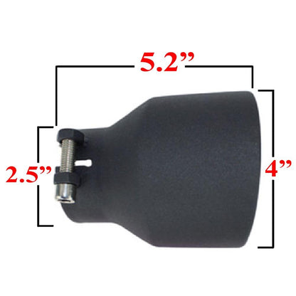 Colt Exhaust | Stainless Steel Universal Exhaust Tip 2.5" Inch ID x 4" Inch OD x 5.2" Inch Long Black Coated | Automotive Replacement Part