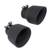 Stainless Steel - 2 Pack Universal Exhaust Tips 2.5" Inch ID / 4" Inch OD / 5.2" Inch Long Powder Coated Black
