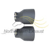 Stainless Steel - 2 Pack Universal Exhaust Tips 2.5" Inch ID / 4" Inch OD / 5.2" Inch Long Powder Coated Black