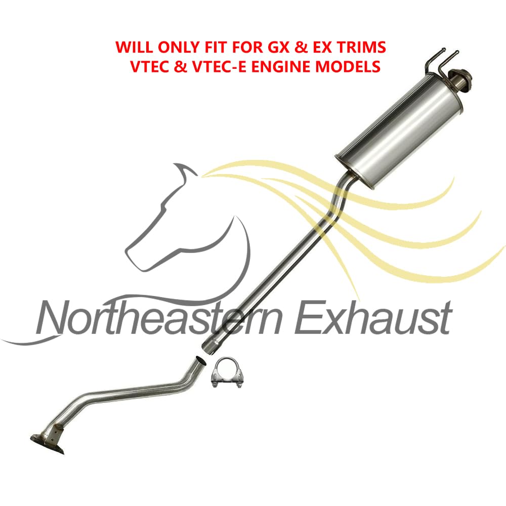 Catalytic, Resonator, & Muffler for 2001-2005 Honda Civic 1.7L - For GX & EX/VTEC & VTEC-E
