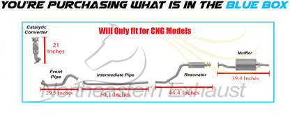 2012-2015 Honda Civic 1.8L Catalytic Converter, Pipes, Resonator and Muffler - For Models using CNG fuel