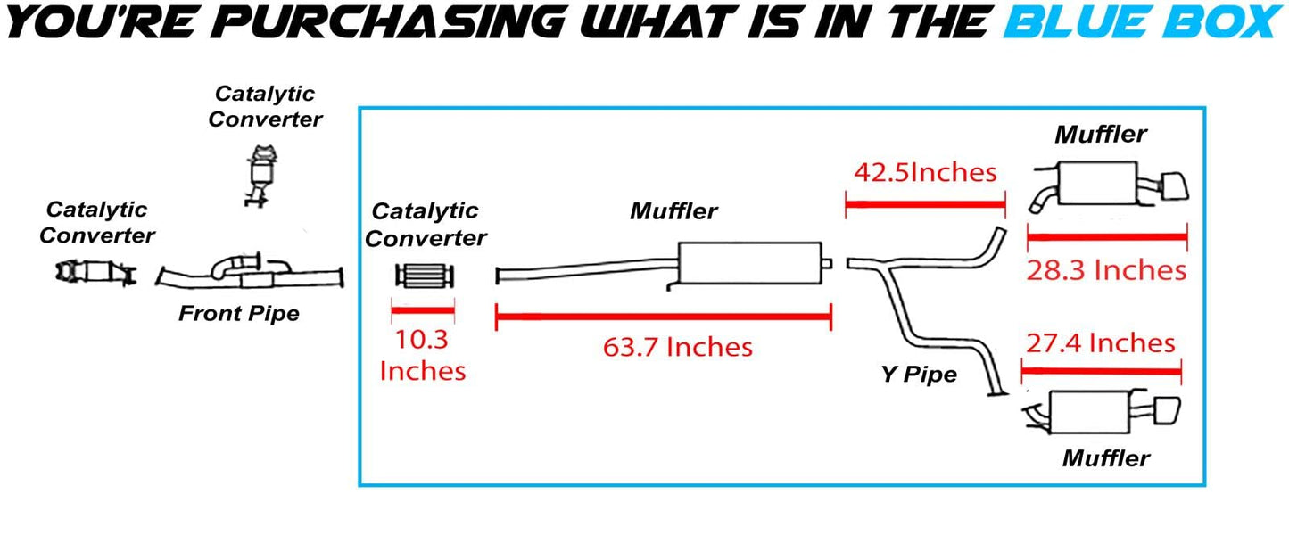 ortheastern Exhaust | Stainless Steel EPA-Approved Catalytic, Resonator, Y-pipe & Pair of Muffler Exhaust System Kit Compatible for Acura MDX 2004-2006 3.5L | Free Gaskets and Clamps Included