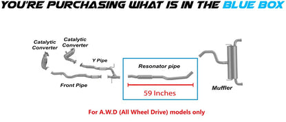 Northeastern Exhaust | Stainless Steel Exhaust Resonator Pipe Compatible for Jeep Cherokee 2014-2019 2.4L | Jeep Cherokee 2014-2018 3.2L | Free Clamps Included | AWD Models