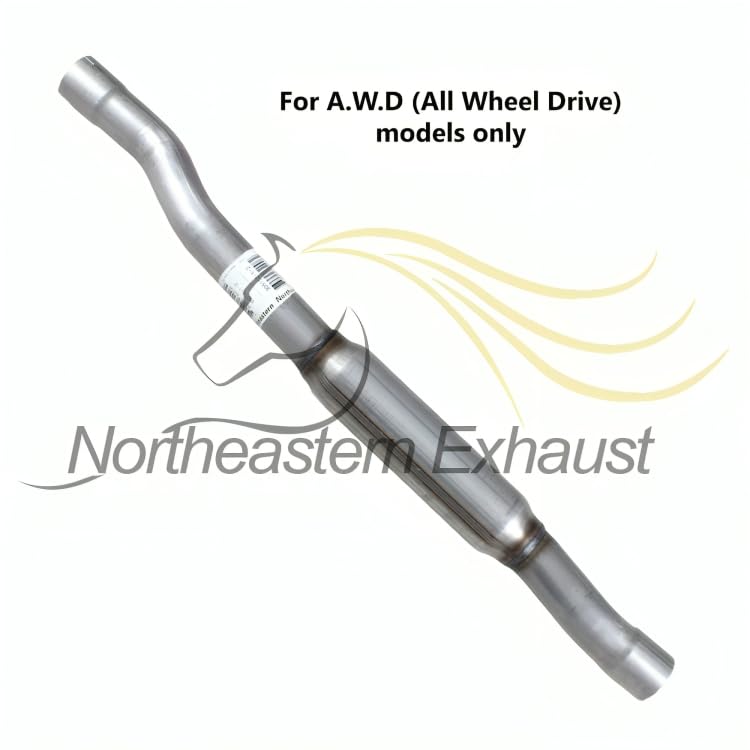 Northeastern Exhaust | Stainless Steel Exhaust Resonator Pipe Compatible for Jeep Cherokee 2014-2019 2.4L | Jeep Cherokee 2014-2018 3.2L | Free Clamps Included | AWD Models