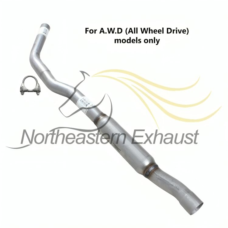 Northeastern Exhaust | Stainless Steel Exhaust Resonator Pipe Compatible for Jeep Cherokee 2014-2019 2.4L | Jeep Cherokee 2014-2018 3.2L | Free Clamps Included | AWD Models