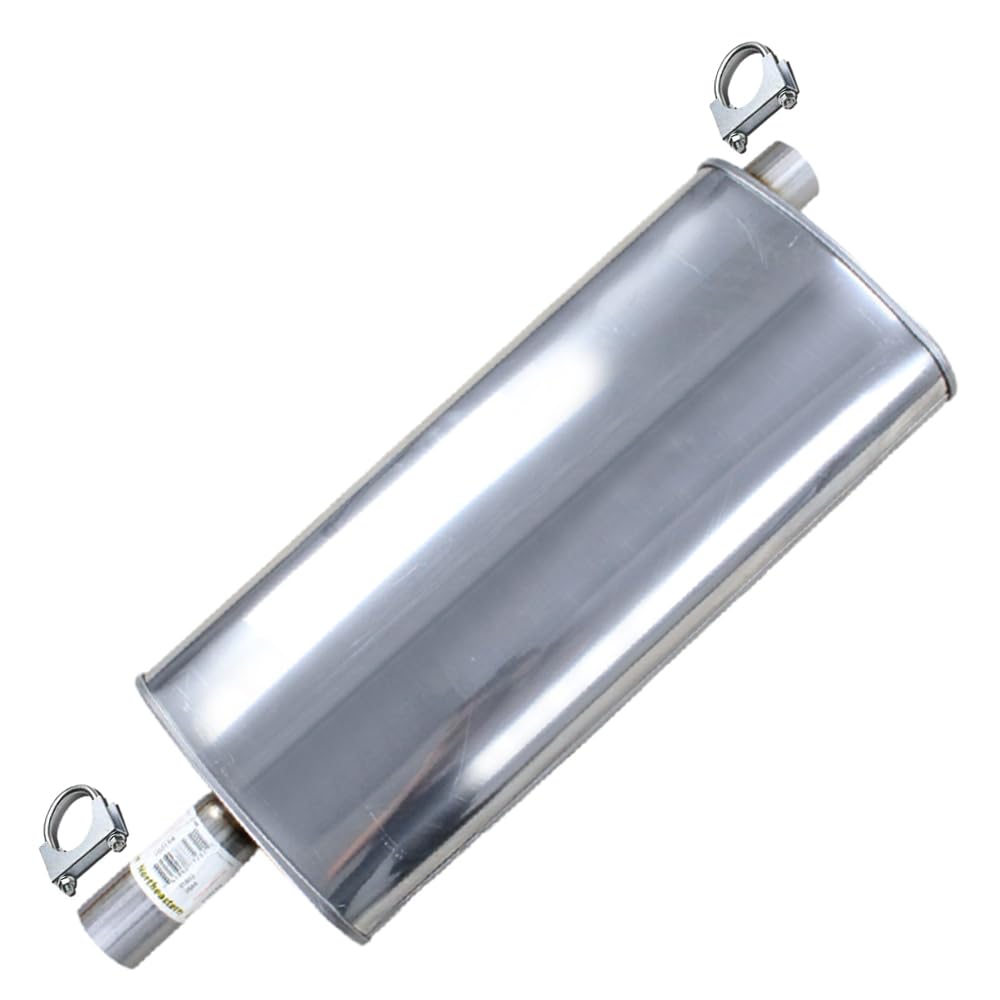 Northeastern Exhaust | Stainless Steel Center Muffler Exhaust Part Compatible for Jeep Liberty 2008-2012 3.7L | Free Clamps Included | Automotive Replacement Part