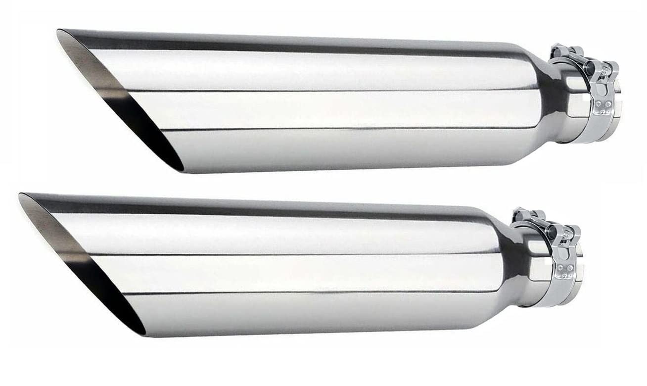 Universal Angle Cut Exhaust Tip (2.5" Inlet, 4" Outlet, 18" Length)